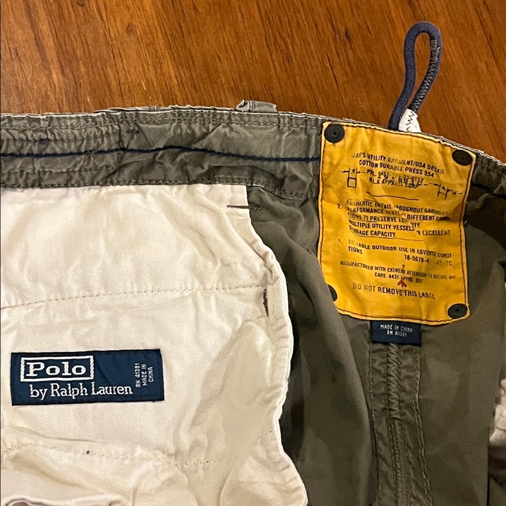 Polo Ralph Lauren Combat Cargo Pants Patches Paratrooper green Mens Size 40x32 - Picture 16 of 16